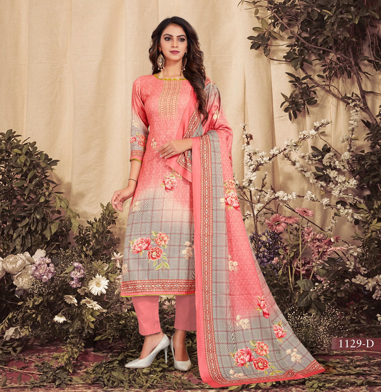 Bipson Nargis 1129 Ready Made Ethnic Wear Pashmina Printed Dress  Collection